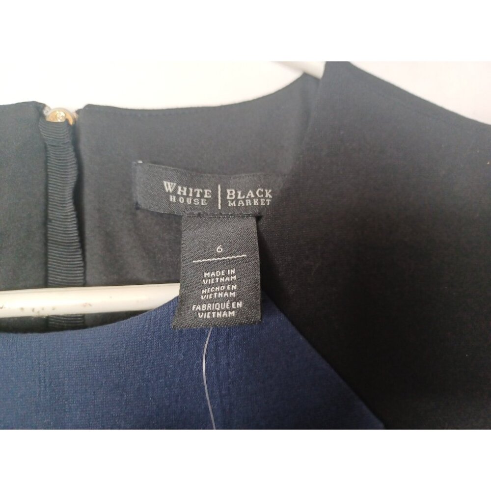 White House Black Market Sleeveless Sheath Dress 6 Black Blue Gr Style 570167224 - Picture 5 of 8